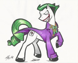 Size: 1024x831 | Tagged: safe, artist:yeetsun116, pony, batman the animated series, ponified, solo, the joker