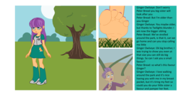 Size: 7066x3672 | Tagged: safe, artist:trohobo, ginger owlseye, peter bread, equestria girls, g4, my little pony equestria girls: friendship games, background human, micro, wat