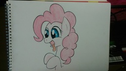 Size: 1024x579 | Tagged: safe, artist:chrispy248, pinkie pie, g4, female, solo, tongue out, traditional art