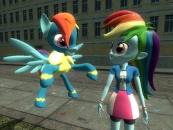 Size: 1024x768 | Tagged: safe, artist:sonic5421, rainbow dash, human, equestria girls, g4, 3d, gmod, goggles, human ponidox, self ponidox, wonderbolts uniform