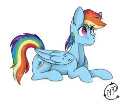Size: 3600x3000 | Tagged: safe, artist:bloodcraftff, rainbow dash, g4, female, high res, prone, simple background, solo