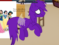 Size: 614x465 | Tagged: safe, pegasus, pony, chair, effects, five nights at freddy's, flying, ponified, purple man (fnaf)