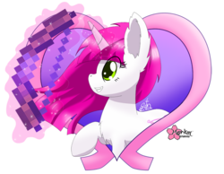 Size: 900x698 | Tagged: safe, artist:clouddg, lovestruck, pony, unicorn, g4, bow (weapon), heart, simple background, solo, transparent background