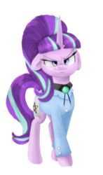 Size: 523x892 | Tagged: safe, artist:chibadeer, starlight glimmer, g4, clothes, cosplay, costume, crossover, female, floppy ears, gideon gleeful, gravity falls, male, solo