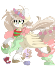 Size: 3072x4096 | Tagged: safe, artist:doodlehorse, oc, oc only, floral head wreath, pearl, shell, simple background, solo, transparent background, watermark