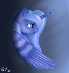 Size: 1128x1200 | Tagged: safe, artist:starletxox, princess luna, g4, female, portrait, s1 luna, solo