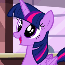 Size: 410x412 | Tagged: safe, screencap, twilight sparkle, alicorn, pony, g4, three's a crowd, animated, cute, eye shimmer, female, happy, mare, open mouth, smiling, twiabetes, twilight sparkle (alicorn)