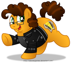 Size: 1024x927 | Tagged: safe, artist:aleximusprime, cheese sandwich, earth pony, pony, g4, bhm, clothes, fat, fat (song), glasses, jacket, male, simple background, solo, song in the comments, song reference, transparent background, voice actor joke, weird al yankovic
