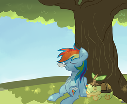 Size: 2362x1933 | Tagged: safe, artist:yaco, rainbow dash, turtwig, g4, crossover, pokémon