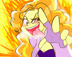 Size: 1280x1024 | Tagged: safe, artist:amazingpuffhair, adagio dazzle, equestria girls, g4, female, hand, looking at you, solo, tongue out