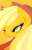 Size: 1226x1920 | Tagged: safe, artist:vivian reed, applejack, g4, bedroom eyes, close-up, female, food, limited palette, orange, simple background, solo