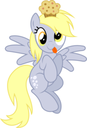 Size: 838x1230 | Tagged: safe, artist:drawponies, artist:mpnoir, derpy hooves, pegasus, pony, g4, .svg available, cute, derpabetes, female, food, mare, muffin, simple background, solo, svg, tongue out, transparent background, vector