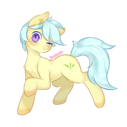 Size: 700x700 | Tagged: safe, artist:lemonheart, oc, oc only, earth pony, pony, looking at you, simple background, solo, white background, wink