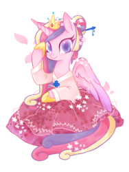 Size: 600x800 | Tagged: safe, artist:lemonheart, princess cadance, g4, alternate hairstyle, clothes, female, hairpin, hanbok, looking at you, raised hoof, simple background, solo, transparent background