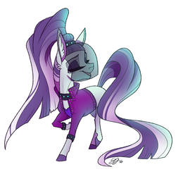 Size: 1000x986 | Tagged: safe, artist:probablyfakeblonde, coloratura, g4, clothes, countess coloratura, eyes closed, female, jacket, simple background, singing, solo, veil, white background
