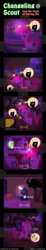 Size: 600x3263 | Tagged: safe, artist:vavacung, pinkie pie, changeling, comic:changeling-scout, g4, comic, far cry, just cause 3, pinkie sense, pointy ponies, reading