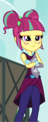 Size: 428x1084 | Tagged: safe, screencap, sour sweet, equestria girls, g4, my little pony equestria girls: friendship games, crossed arms, crystal prep shadowbolts, female, grumpy, low quality, solo, sporty style
