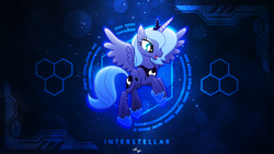 Size: 1920x1080 | Tagged: dead source, safe, artist:fillynix-artz, artist:sunran80, princess luna, alicorn, pony, g4, interstellar, nebula, reference, s1 luna, vector, wallpaper