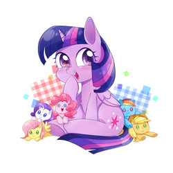 Size: 1500x1500 | Tagged: safe, artist:dun, applejack, fluttershy, pinkie pie, rainbow dash, rarity, twilight sparkle, alicorn, pony, g4, cute, dashabetes, diapinkes, doll, female, filly, filly twilight sparkle, jackabetes, mane six, mare, raribetes, shyabetes, toy, twiabetes, twilight sparkle (alicorn)