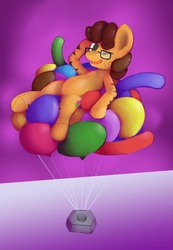 Size: 1425x2054 | Tagged: safe, artist:php64, oc, oc only, balloon pony, pony, balloon, requested art, simple background, solo, that pony sure does love balloons