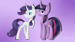 Size: 1024x576 | Tagged: safe, artist:despotshy, rarity, twilight sparkle, alicorn, pony, g4, female, mare, twilight sparkle (alicorn)