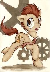 Size: 400x573 | Tagged: safe, artist:pingwinowa, doctor whooves, time turner, pony, g4, male, solo, stallion