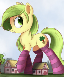 Size: 1200x1438 | Tagged: safe, artist:ncmares, oc, oc only, oc:sequoia, pony, big-pon, clothes, giant pony, macro, socks, solo, striped socks