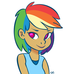 Size: 4000x4000 | Tagged: safe, artist:adroitart, rainbow dash, human, g4, female, humanized, solo