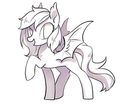 Size: 1000x827 | Tagged: safe, artist:rocy canvas, oc, oc only, bat pony, pony, monochrome, raised hoof, solo