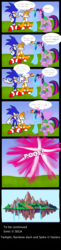 Size: 1024x4216 | Tagged: safe, artist:penguin04, rainbow dash, spike, twilight sparkle, alicorn, pony, g4, angel island, comic, crossover, female, high res, male, mare, miles "tails" prower, sonic the hedgehog, sonic the hedgehog (series), teleportation, twilight sparkle (alicorn)