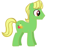Size: 1225x889 | Tagged: artist needed, source needed, safe, wensley, earth pony, pony, g4, apple family member, background pony, male, simple background, smiling, solo, stallion, white background