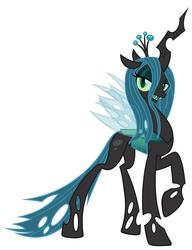 Size: 2451x3198 | Tagged: source needed, useless source url, safe, artist:gabriev666, edit, vector edit, queen chrysalis, changeling, changeling queen, g4, crown, female, high res, jewelry, looking at you, regalia, simple background, smiling, solo, vector, white background