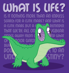 Size: 600x635 | Tagged: safe, artist:xkappax, gummy, alligator, reptile, g4, slice of life (episode), gummy the deep thinker, what is life