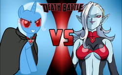 Size: 762x465 | Tagged: safe, trixie, pony, unicorn, g4, alicorn amulet, death battle, dragon ball, dragon ball xenoverse, dragon ball z, duo, duo female, exploitable meme, female, mare, meme, towa