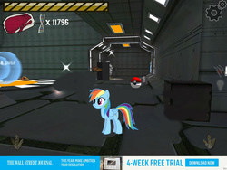 Size: 2048x1536 | Tagged: safe, edit, edited screencap, screencap, rainbow dash, butterfly, g4, 3d, advertisement, barely pony related, dna, food, game, meat, poké ball, pokémon, raptor rpg mmo, screenshot by lightshot