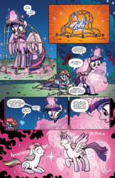 Size: 1400x2154 | Tagged: safe, artist:brenda hickey, edit, idw, decepticolt, goldcap, rainbow dash, twilight sparkle, zappityhoof, alicorn, pony, friends forever #25, g4, my little pony: friends forever, spoiler:comic, comic, drugs, female, grimderp, mare, twilight sparkle (alicorn)