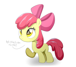 Size: 1700x1500 | Tagged: safe, artist:graytyphoon, apple bloom, g4, dialogue, female, solo