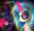 Size: 1200x1100 | Tagged: safe, artist:chanceyb, dj pon-3, vinyl scratch, pony, unicorn, g4, bust, female, glowing horn, horn, levitation, magic, mare, portrait, record, solo, sunglasses, telekinesis