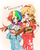 Size: 600x756 | Tagged: safe, artist:lotte, applejack, rainbow dash, equestria girls, g4, clothes, congratulations, female, happy new year, humanized, japanese, just friends, kimono (clothing), lesbian, new year, pointing, ship:appledash, shipping, tasuki