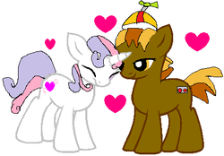 Size: 449x313 | Tagged: safe, artist:caecii, artist:sonicanderikfan, button mash, sweetie belle, g4, base used, female, heart, male, ship:sweetiemash, shipping, straight