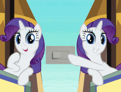 Size: 618x469 | Tagged: safe, edit, edited screencap, screencap, rarity, g4, the crystal empire, animated, cute, female, gif, implied changeling, light switch, looking at you, open mouth, pointing, pointing rarity, raribetes, self ponidox, smiling, talking, wat