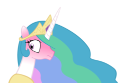 Size: 900x594 | Tagged: safe, artist:queencold, princess celestia, pony, g4, blushing, blushing profusely, female, mare, simple background, solo, transparent background