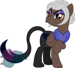 Size: 600x548 | Tagged: safe, artist:t-aroutachiikun, oc, oc only, oc:taigete, hippogriff, base used, female, looking at you, mare, offspring, parent:princess luna, parent:unnamed oc, parents:canon x oc, simple background, solo, transparent background, unamused