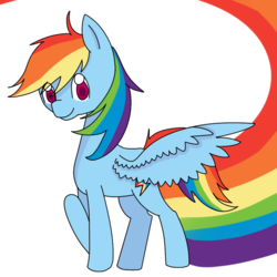 Size: 900x900 | Tagged: safe, artist:theunluckycat, rainbow dash, pegasus, pony, g4, female, mare, rainbow trail, simple background, solo, transparent background