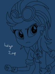 Size: 322x430 | Tagged: safe, indigo zap, equestria girls, g4, my little pony equestria girls: friendship games, clothes, crystal prep academy uniform, crystal prep shadowbolts, female, goggles, school uniform, solo