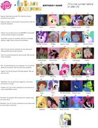 Size: 1150x1499 | Tagged: safe, applejack, derpy hooves, discord, fluttershy, king sombra, lord tirek, pinkie pie, princess celestia, princess luna, queen chrysalis, rainbow dash, rarity, spike, starlight glimmer, tree hugger, twilight sparkle, g4, birthday game, cauldron-born, creeper, dallben, disney, doli, eidilleg, eilonwy, exploitable meme, fflewddur fflam, gurgi, gwythaint, hen wen, meme, orddu, orgoch, orwen, taran, text, the black cauldron, the horned king