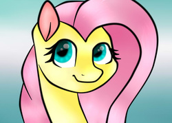 Size: 840x600 | Tagged: safe, artist:twixyamber, fluttershy, g4, bust, female, looking at you, portrait, solo
