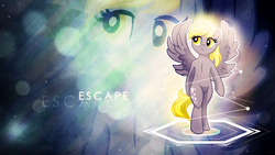 Size: 1920x1080 | Tagged: safe, artist:ambassad0r, artist:antylavx, edit, derpy hooves, pony, g4, bipedal, female, solo, wallpaper, wallpaper edit