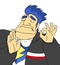 Size: 557x605 | Tagged: safe, flash sentry, g4, exploitable meme, meme, pacha, the emperor's new groove, when x just right