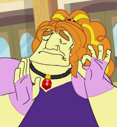 Size: 557x605 | Tagged: safe, adagio dazzle, g4, exploitable meme, eyes closed, meme, pacha, solo, the emperor's new groove, when x just right